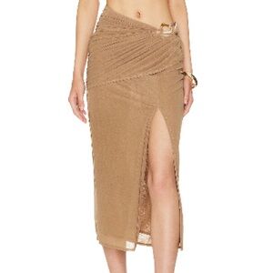 Florra Midi Skirt in Umber Brown